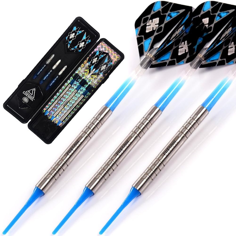 CUESOUL Soft Tip Darts Set Plastic Tip with Dart Case