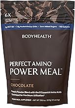BodyHealth PerfectAmino Power Meal Shake New Dark Chocolate Flavor with MCT Oil Carb 10 and Perfect Amino Protein Base (20 Servings)