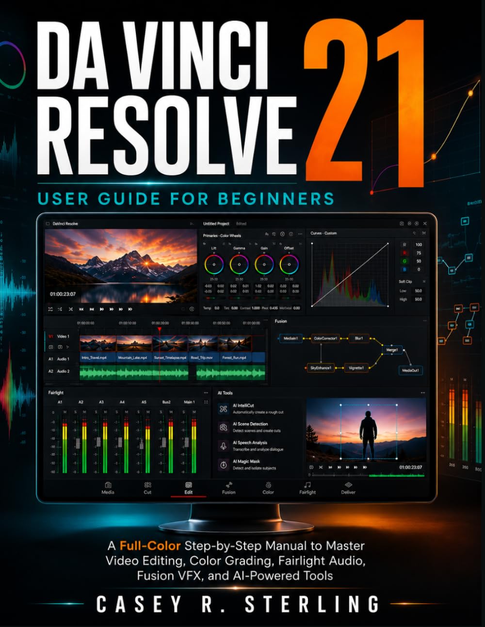 DaVinci Resolve 21 User Guide for Beginners: A full-color Step-by-Step Manual to Master Video Editing, Color Grading, Fairlight Audio, Fusion VFX, and AI-Powered Tools