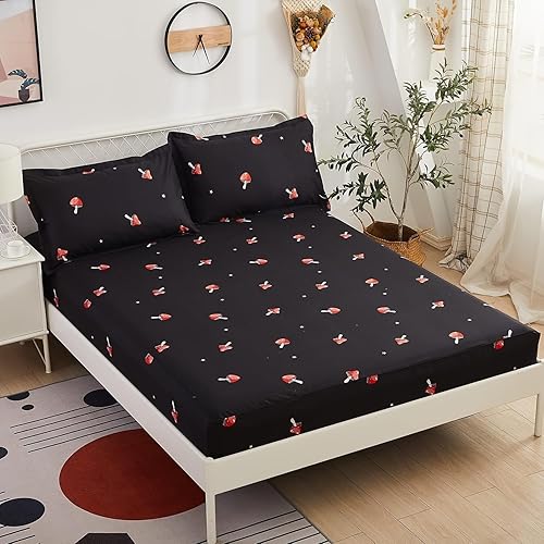 Miniatura 2 de Lemfux Juego de sábanas 100% algodón con estampado de hojas azules, juego de ropa de cama vintage suave floral, elegante juego de sábanas bajeras de
