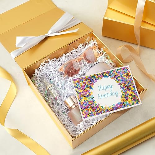 Miniatura 2 de Stockroom Plus Caja de regalo con tapa, paquete de 6, 9.5 x 9.5 x 3.5 pulgadas, cuadrada dorada brillante, caja de propuestas para dama de honor y