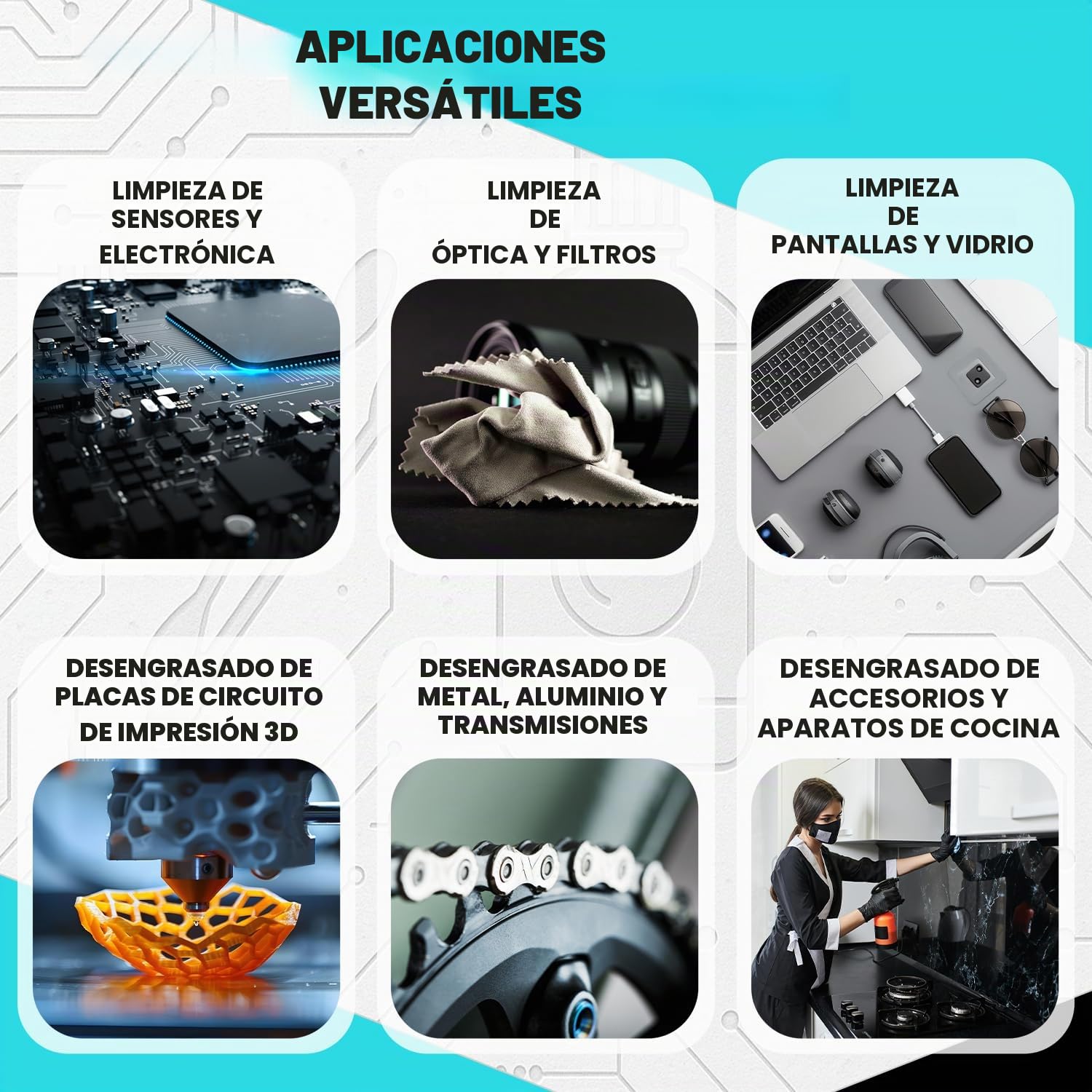 GiDeli Isopropanol 99,9% 4 x 5l - Alcohol isopropílico limpiador de alto porcentaje - Alcohol de limpieza para electrónica, accesorios de impresoras 3D, cristales, pantallas y lentes