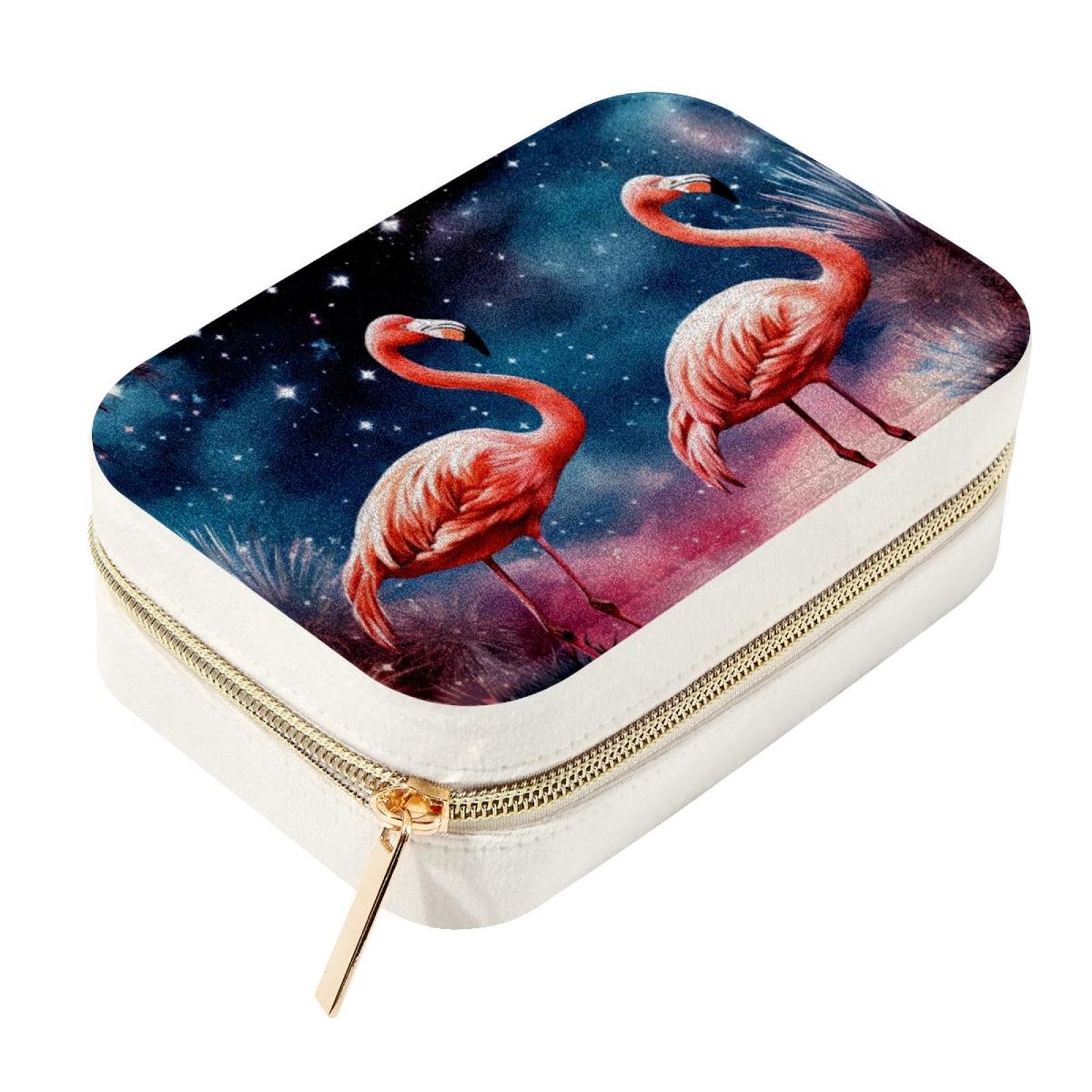 Joyero elegante con acabados premium y diseño de flamencos