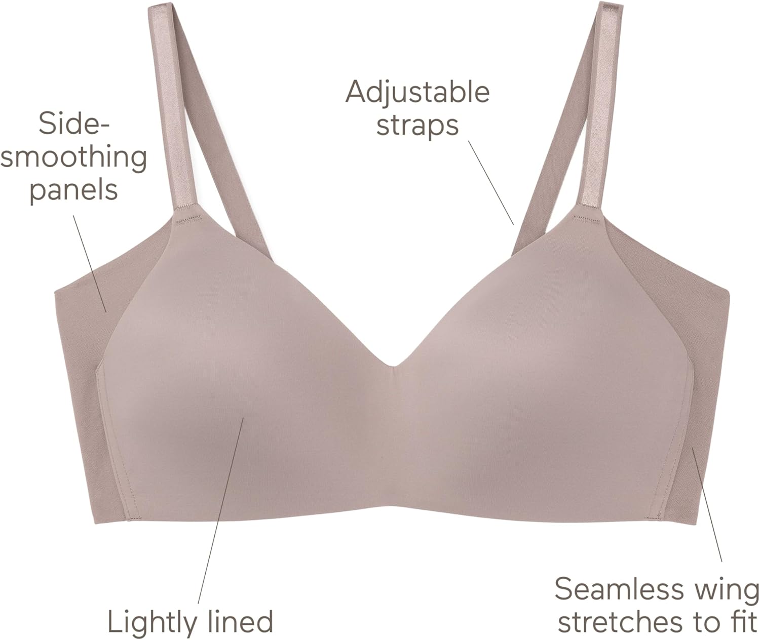Warner's Women's No Side Effects Underarm-Smoothing Wireless Bra RM3061A, Smoke - Image 6