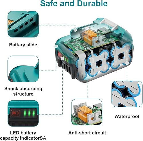 Miniatura 3 de Versión actualizada 2023 de repuesto de 6.0Ah para batería Makita de 18 V, paquete de 2 unidades, se adapta a todas las herramientas Makita de 18 V
