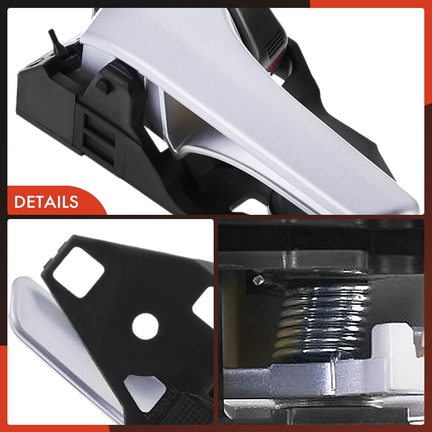 A-Premium Front or Rear Driver Side Interior Door Handle Compatible with Toyota Camry, RAV4, Prius, Tacoma, Highlander, Sienna, Avalon, Venza, Prius Plug-in & Scion tC, Silver Lever and Black Knob