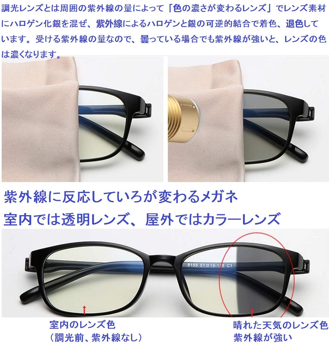 Amazon.co.jp: ブルーライトカット 調光サングラス 変色サングラス