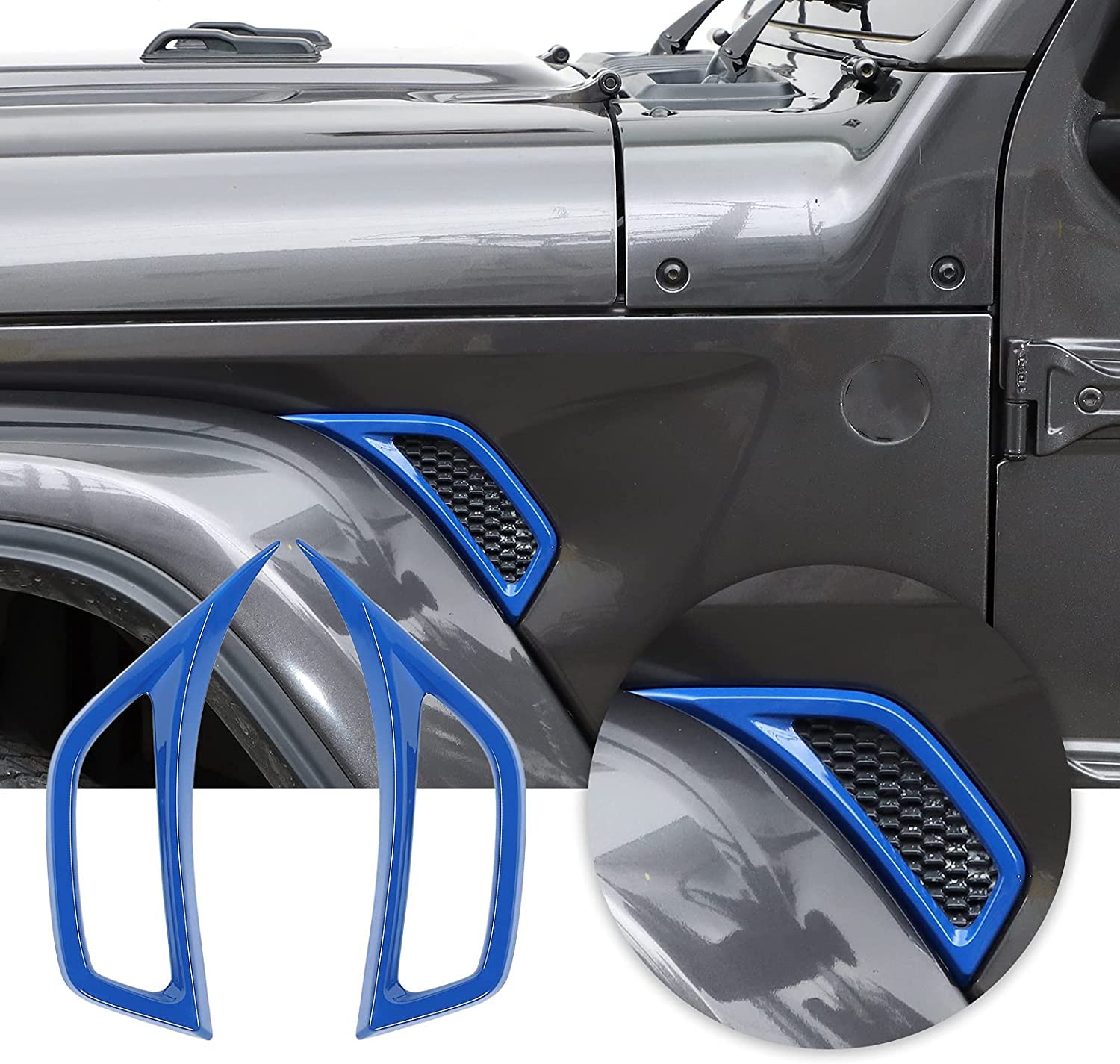 Voodonala for Jeep JL Side Air Conditioning Vent Outlet Decoration Trim for 2018-2025+ Jeep Wrangler JL JLU Gladiator JT Trunk 4xe, Blue