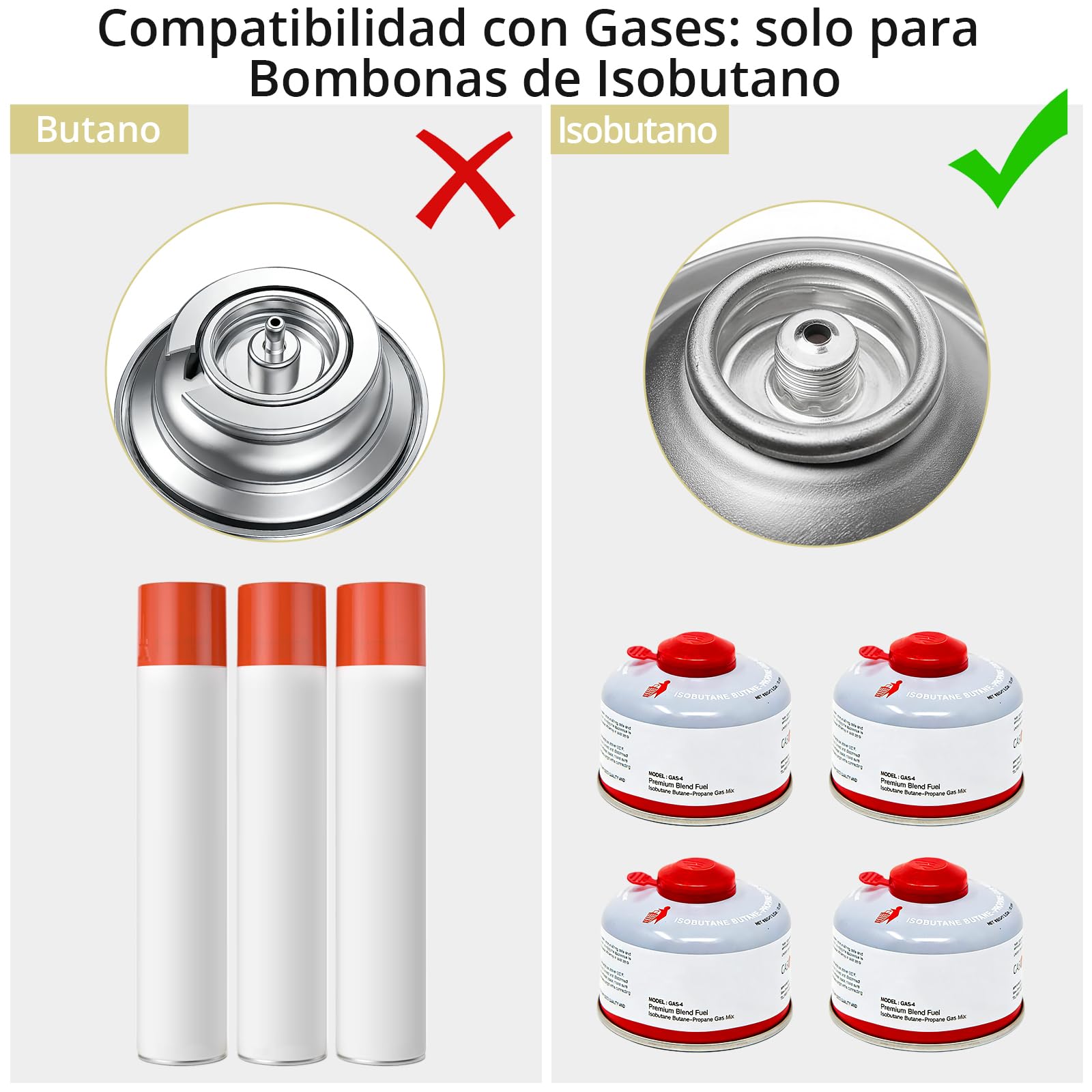 Anbte Hornillo de Camping de 2 Fuegos,2x3 kW, Cocina Portátil de Gas | Quemadores Ajustables, Plegable y Ligero, para Acampadas, Cocina al Aire Libre y Situaciones de Emergencia