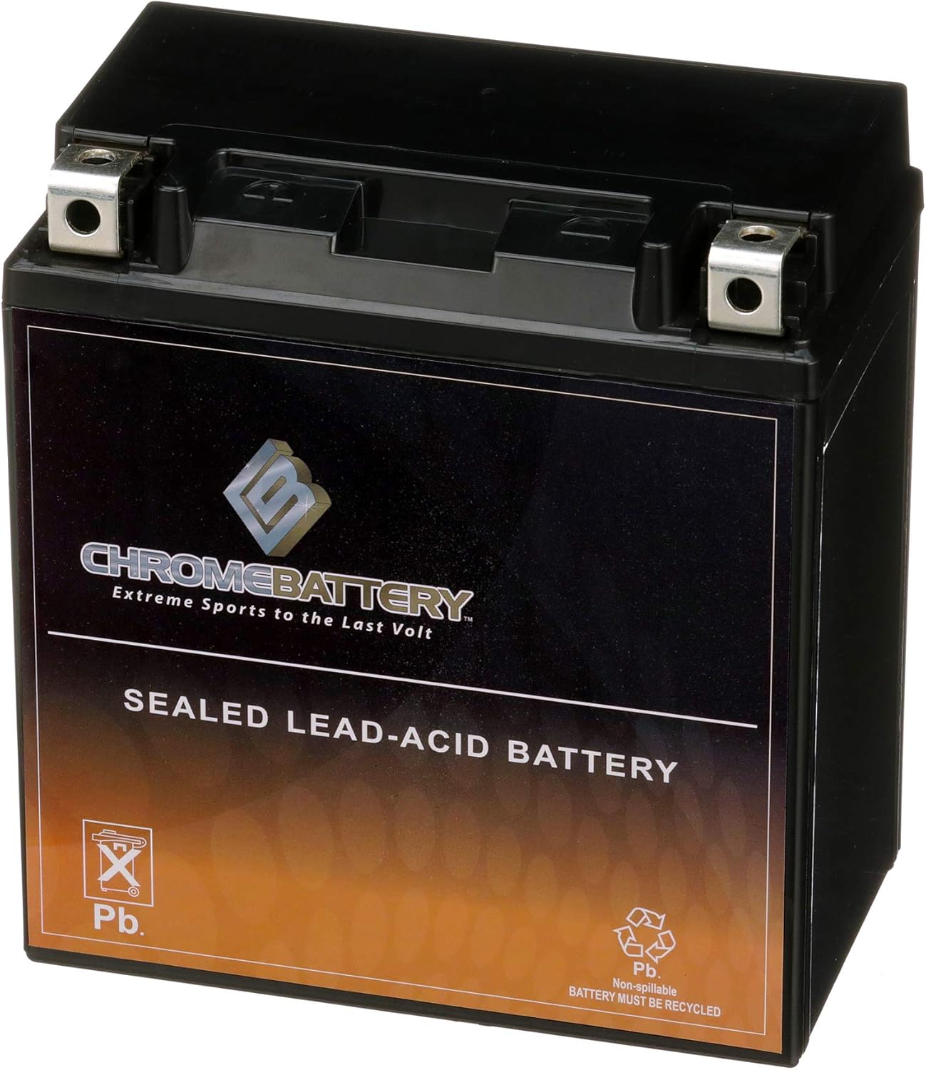 CB CHROMEBATTERY 20CH-BS Maintenance-Free 12V 20Ah Battery Replacement for ATV, Motorcycle, Jet Skis, Scooter, UTV, and More - Nut and Bolt (T3) Terminal YTX20CH-BS