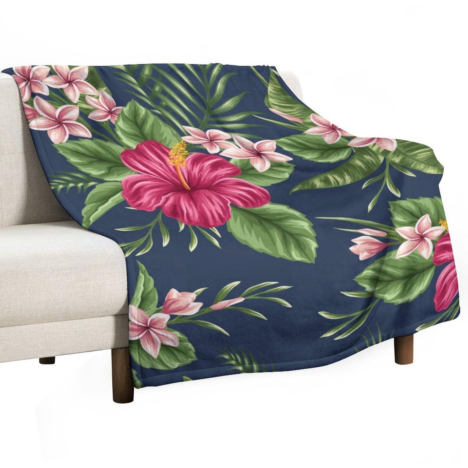 Hxwokrum Flannel Blanket, Flower Throw Blanket for Couch Sofa Bed Office, Soft And Comfortable Without Pilling