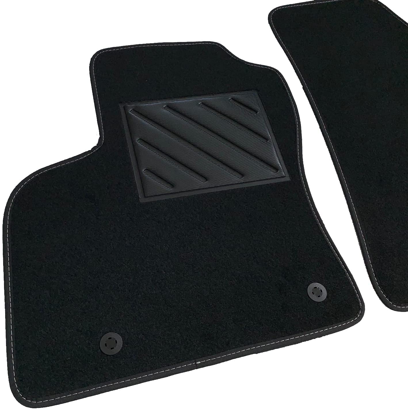 MTC, Alfombrillas para Fiat Fiorino Van, Nemo Van, Bipper Van Desde 2007 a Medida, Antideslizantes, talonera de Goma Reforzada y Botones de fijación, Negro