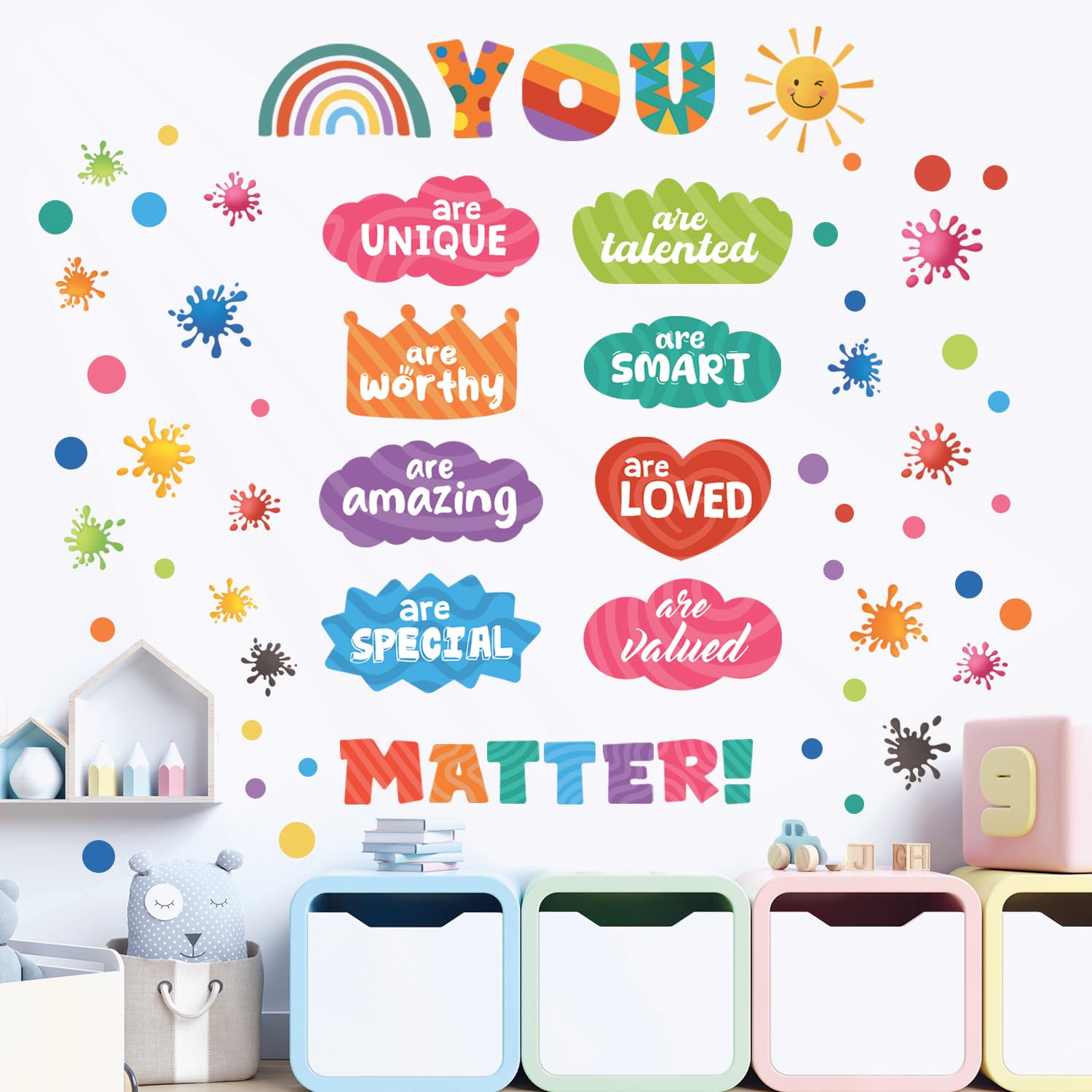 DECOWALL DS9-8082 Inspirational Quotes Wall Stickers Colorful Letter Educational Wall Decals for Bedroom Living Room Home décor Art Positive Motivational Phrases Classroom Nursery School