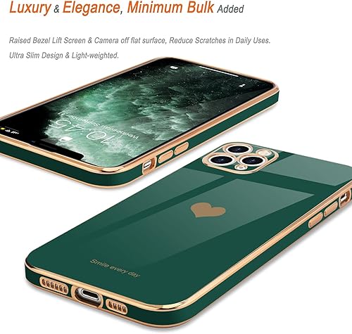 Miniatura 4 de Teageo Funda para iPhone 11 Pro Max para niñas y mujeres, lindo corazón de amor, cubierta trasera suave, protección completa de la cámara,