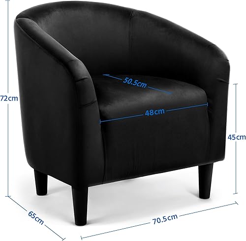 Miniatura 149 de Topeakmart Silla decorativa de terciopelo, cómoda y moderna silla de club de terciopelo con reposabrazos y patas resistentes para sala de Azul