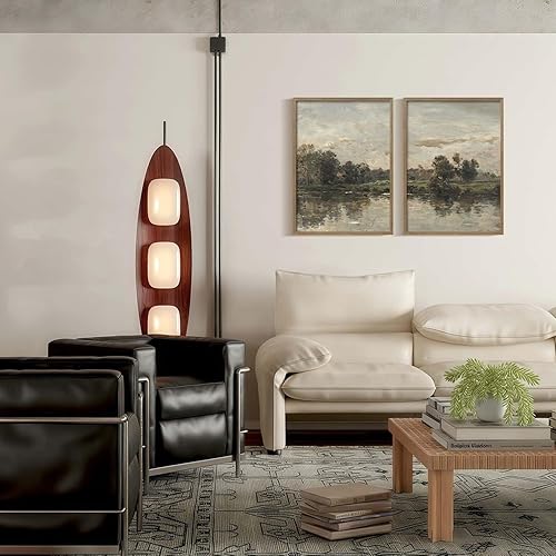 Miniatura 6 de 2 lienzos enmarcados para pared, arte de campo, impresiones de paisajes, galería, retro, clásico, naturaleza, decoración del hogar, sala de estar,