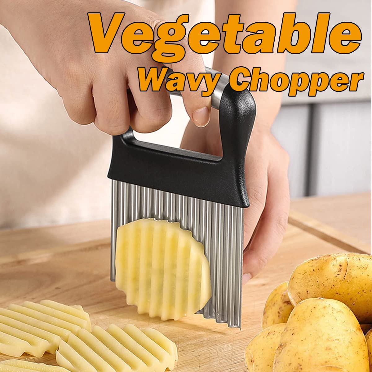 URED Crinkle Cutter Knife Stainless Steel Potato Cutter