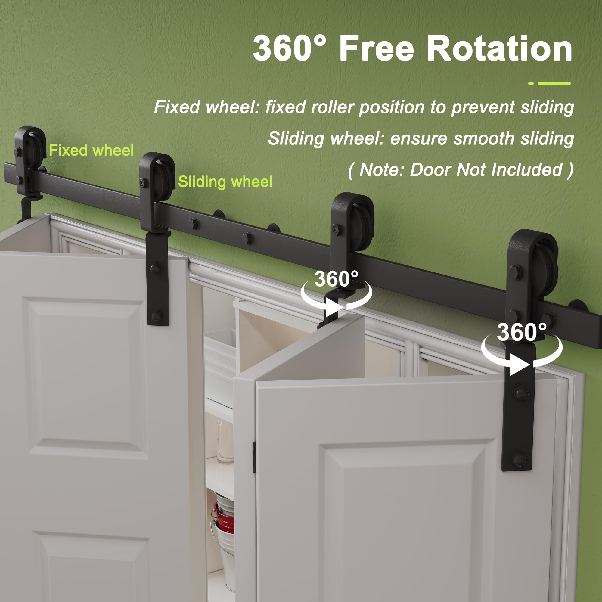 2-Pack Bifold Door Hardware Repair Kit – Pivots, Guide Wheels & Brackets For 1” To 1-3/8” Doors, 7/8” Track, Supports Up To 50 Lbs