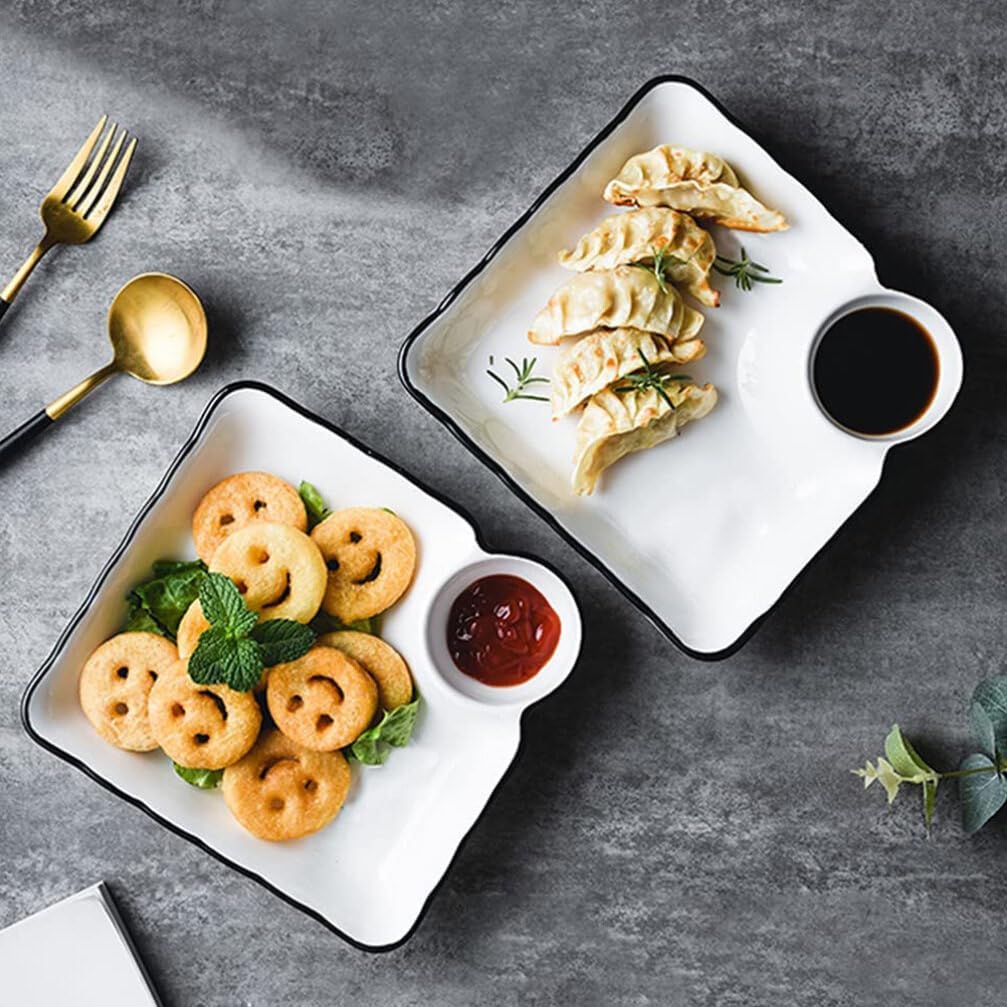 Hemoton Ceramic Sushi Plate Set Dividers Sushi Dishes Set for Japanese Food Decorative