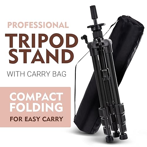 Miniatura 3 de HYOUJIN Soporte para cabeza de peluca, trípode de maniquí, soporte ajustable de metal para cabeza de maniquí, cabeza de maniquí, cabeza de