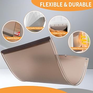 Dog Door Replacement Flaps Compatible with Baboni, Large Replacement Flap for Pet Doors with Screws, Flexible and Durable, Weather Resistant Door Flaps for Doggie and Cat (10 1/8 X 16 7/8)