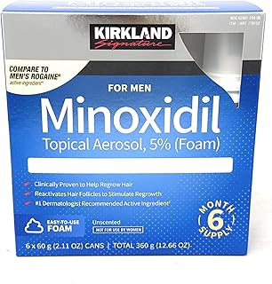 Signature Hair Regrowth Treatment Minoxidil Foam for Men, 2.11 oz, 6 Count (6 Month Supply)