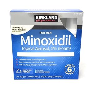Kirkland Signature Hair Regrowth Treatment Minoxidil Foam for Men 2 11 oz 6 Count 6 Month Supply