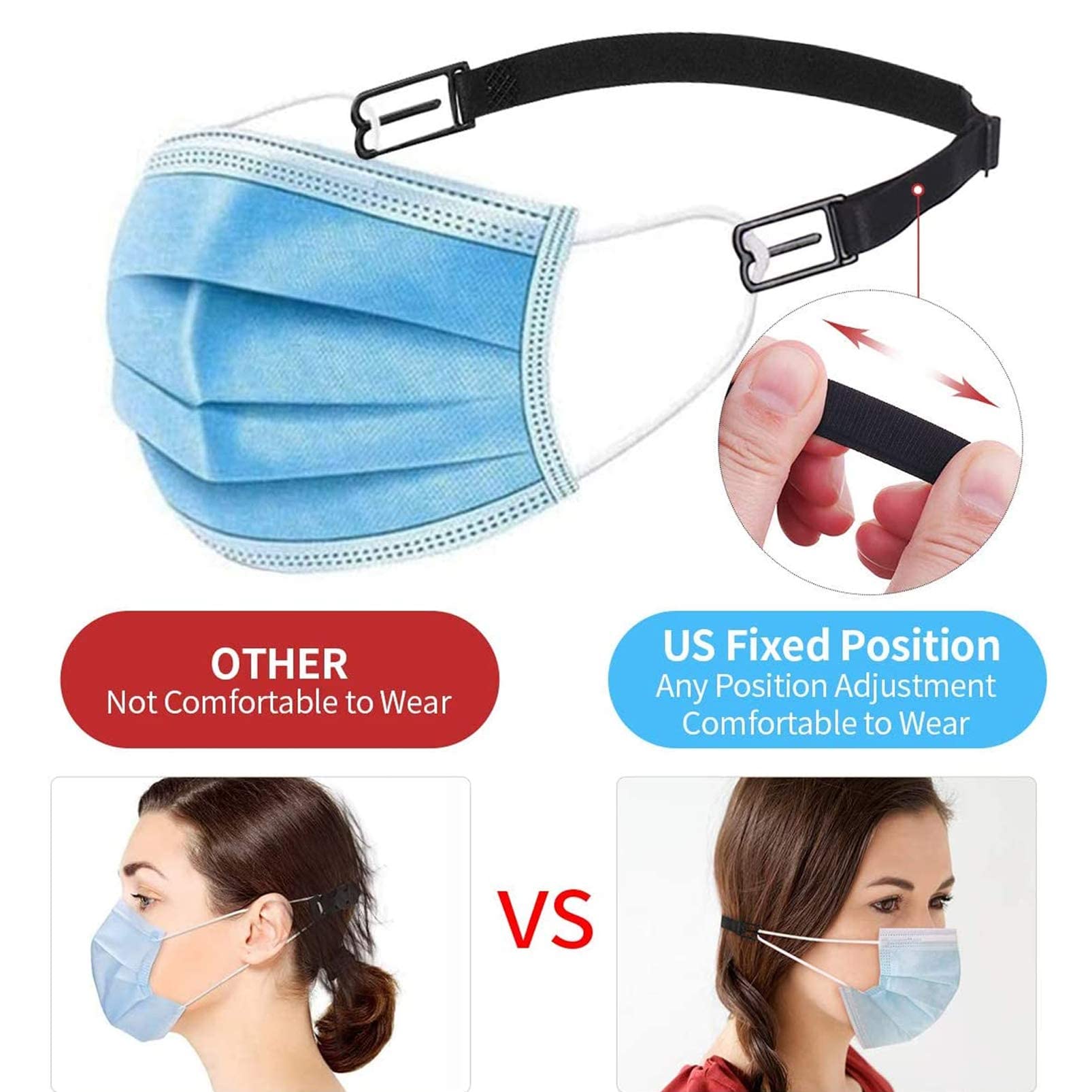 Corda Per Occhiali Regolabile - 18 Pezzi Bianco E Nero - Antiscivolo E Morbida - Foto 3