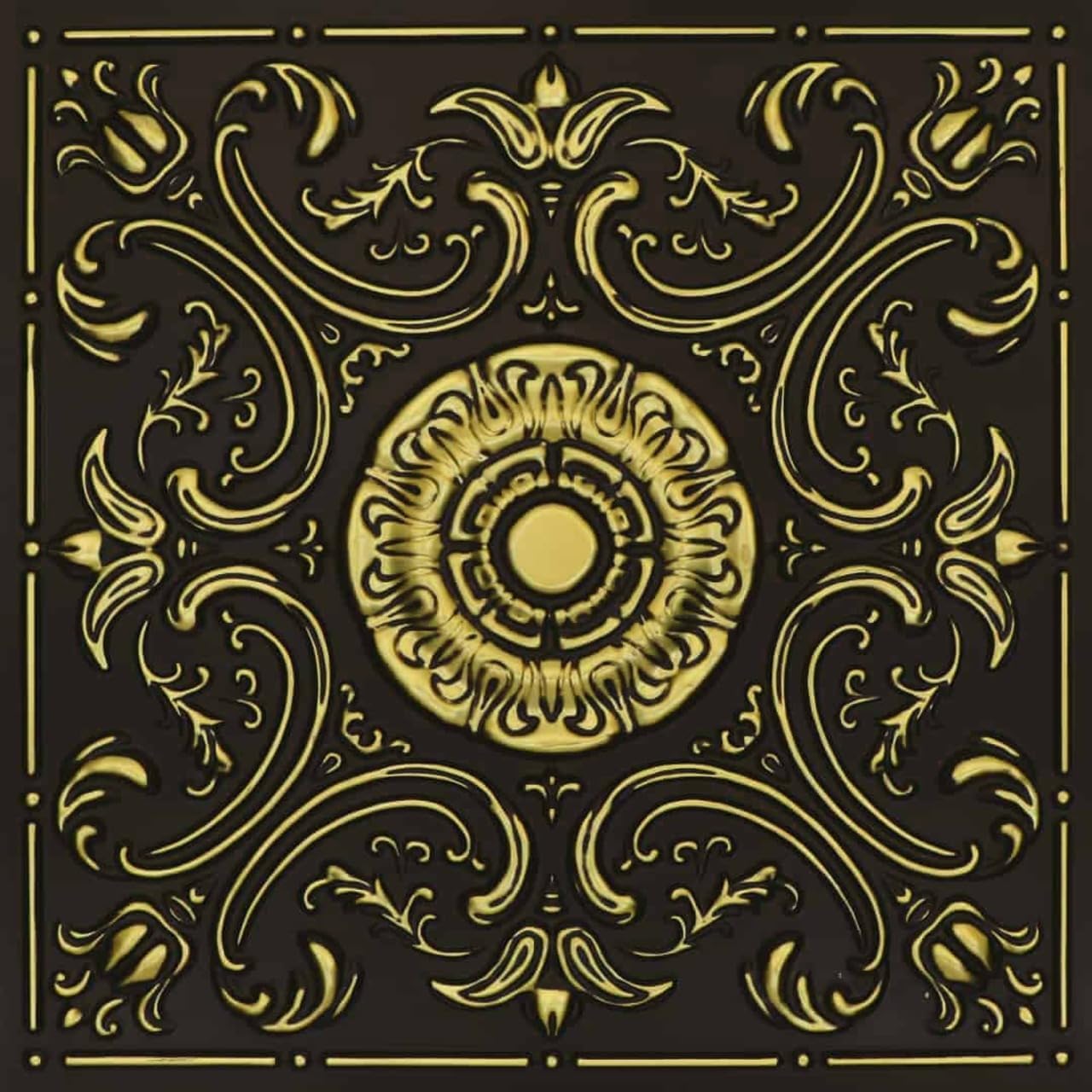 from Plain to Beautiful in Hours 511 Venice PVC 2' x 2' Lay-in or Glue-up Ceiling Tile (Covers / 100 sq.ft), Medieval Blue, 25 Piece