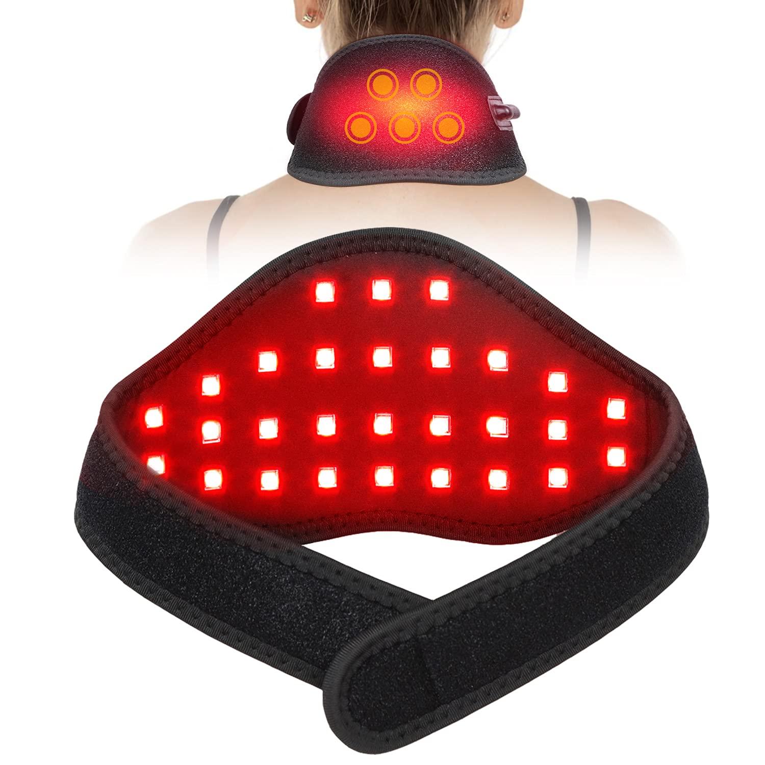DGXINJUN Red & Infrared Light Therapy Devices Led Wrap Neck Pain Relief FDA Cleared Small Area Pad Home Use Wearable Wrap for Pain