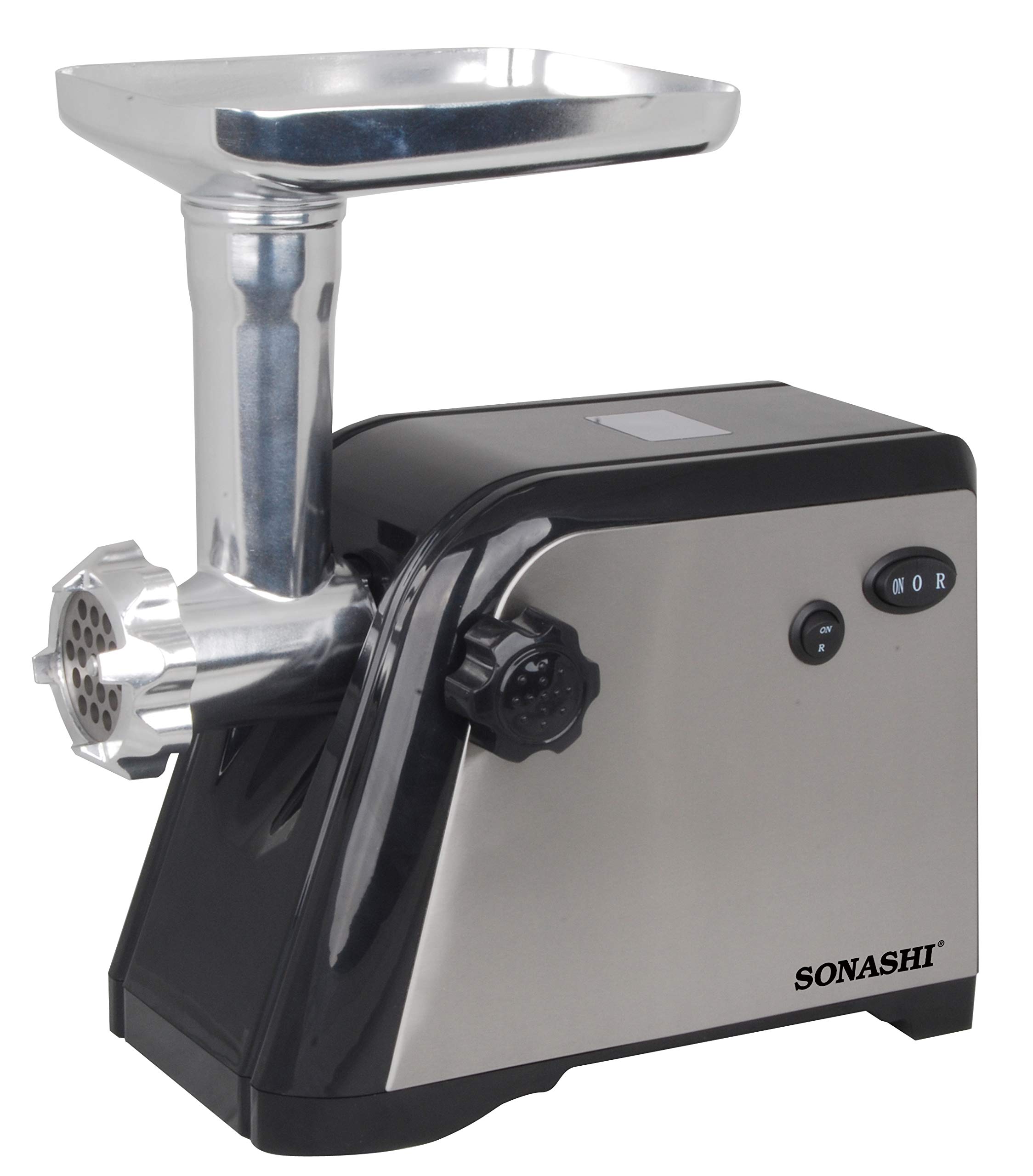 Meat Grinder [Silver-Black] SMG-021N - 1500W Electric Meat Grinder w/ 3 Cutting Plates, Reverse Function, Stainless Steel Blade | Kitchen Appliance