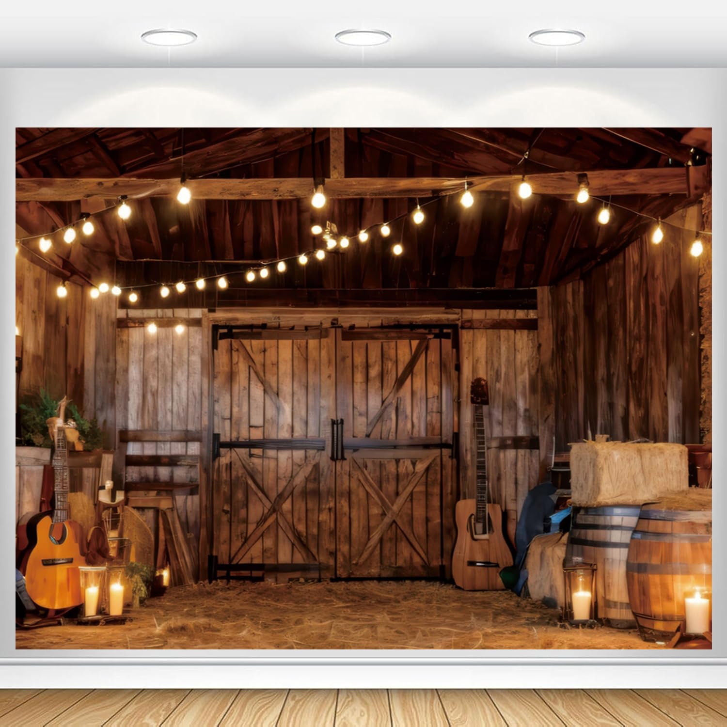 Western Cowboy Backdrop Banner 10x8ft Wild West Rodeo Saloon Country Farm Barn House Photo Background for Birthday Wedding Decorations Photoshoot