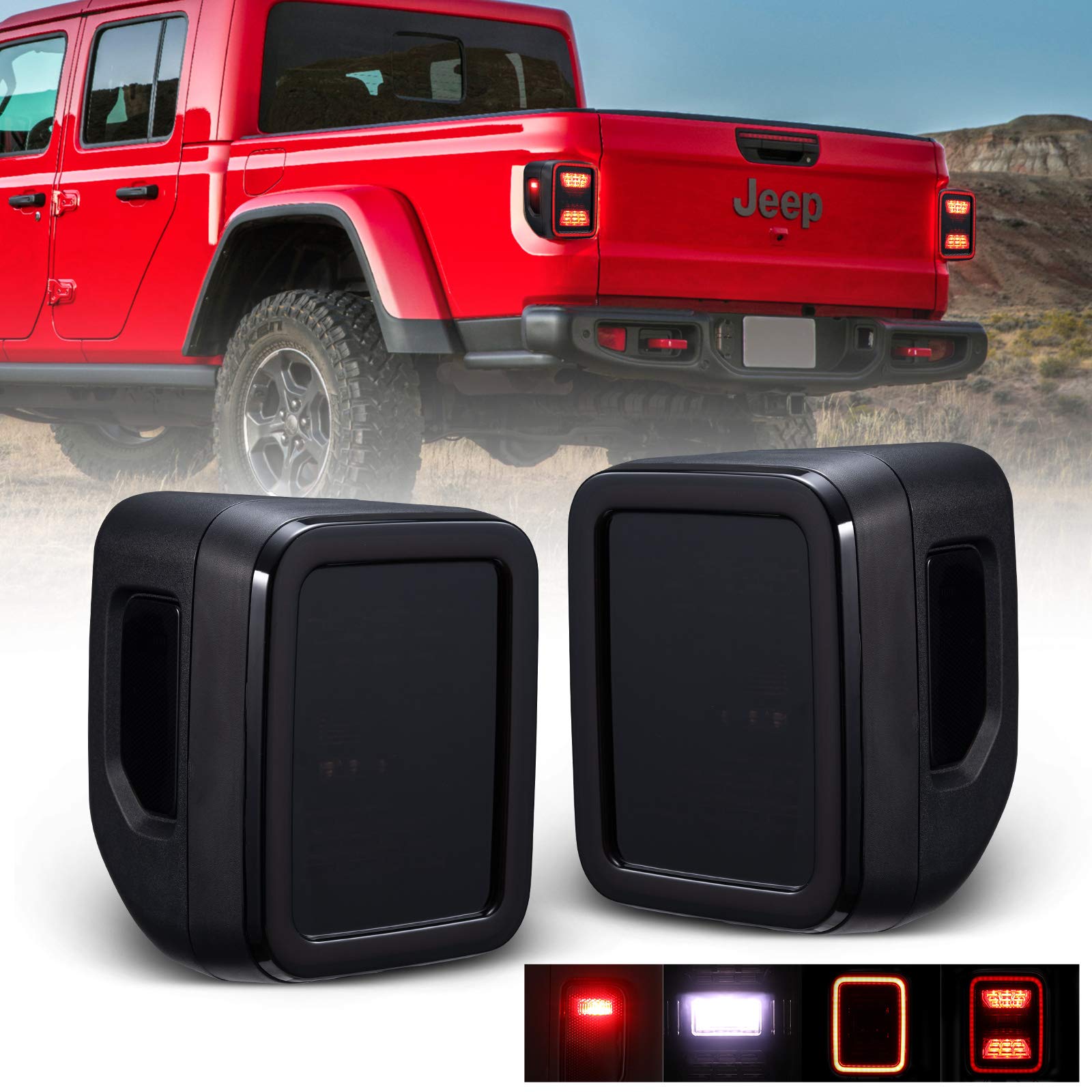 Buy BUNKER INDUST Smoked LED Tail Lights Fit for 2020 2021 Jeep
