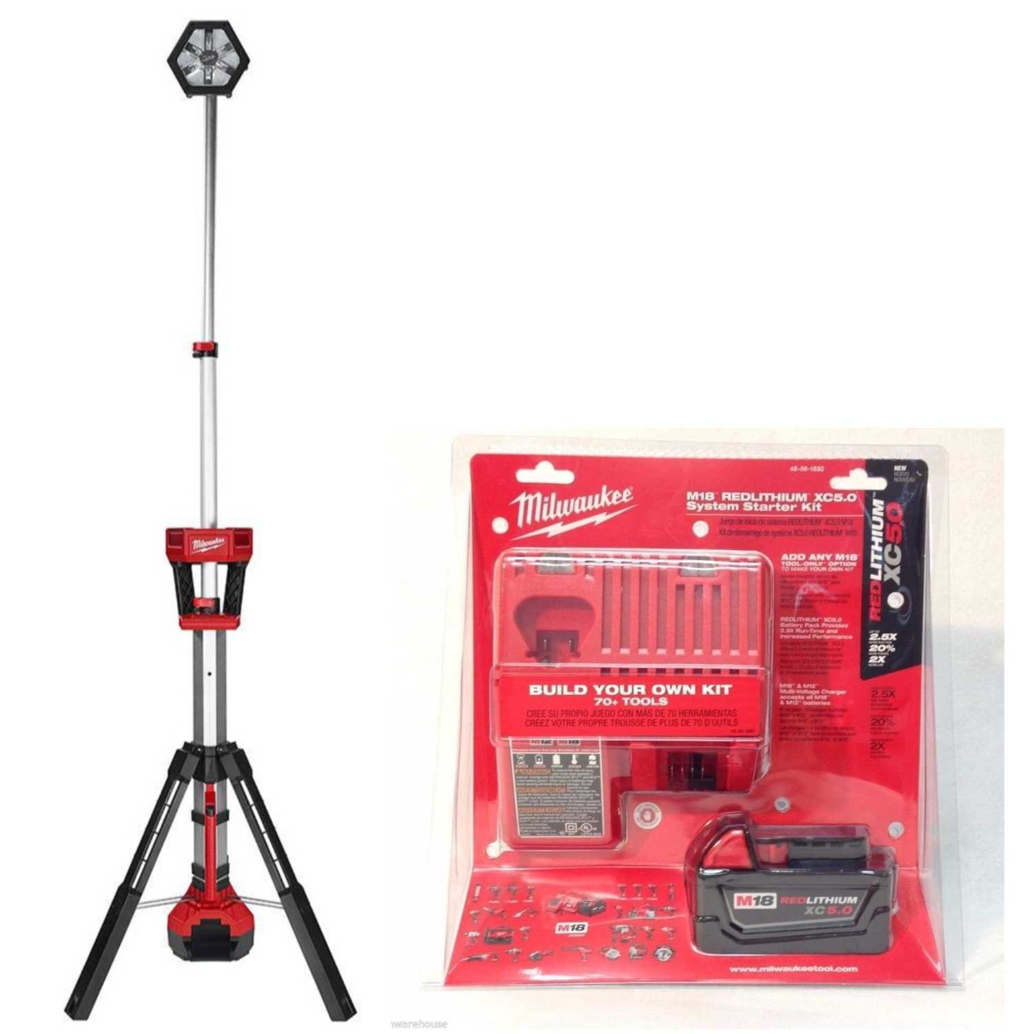 M18 18-Volt Lithium-Ion Cordless Rocket LED Tower Light Kit
