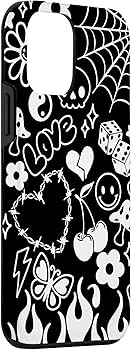 Amazon.com: iPhone 12 mini Y2K Doodle Graffiti Indie Aesthetic