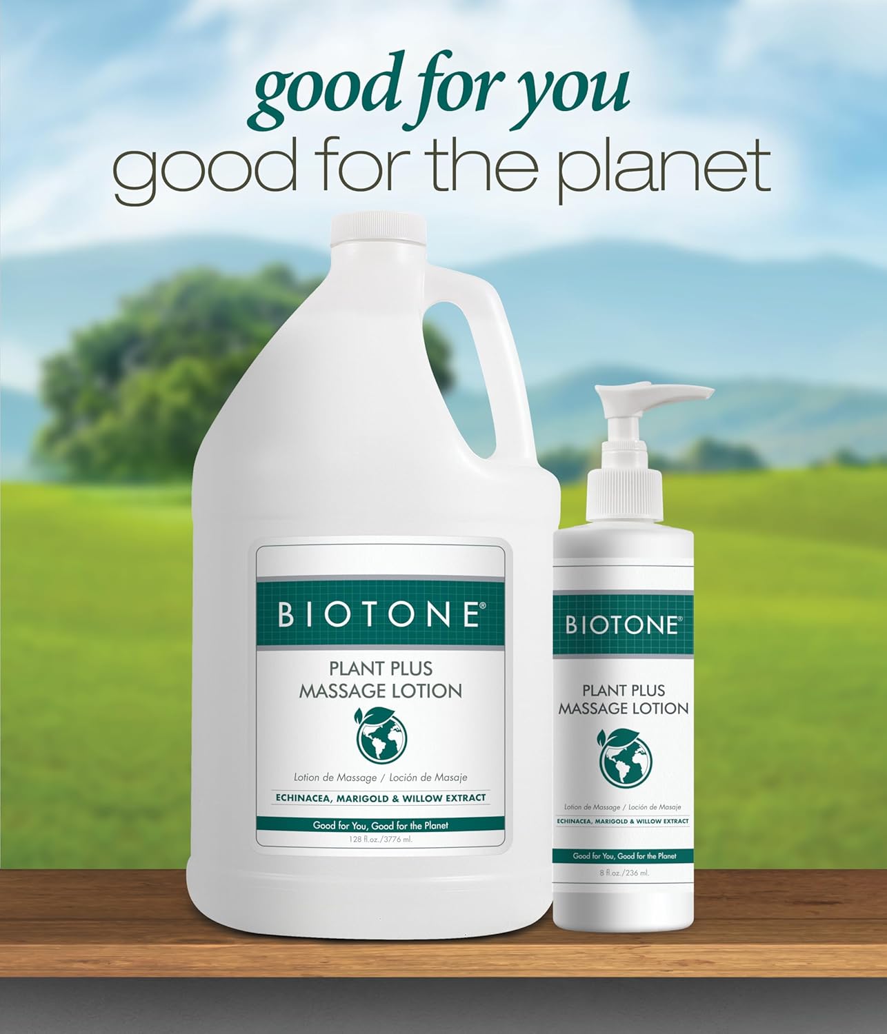 BIOTONE Plant Plus Massage Lotion- Eco-Conscious, Earth-Loving Oils, Plant-Based Ingredients, Kind to The Planet, Versatile for All Modalities, Customizable, Smooth, Silky, Optimum Glide. (128 OZ) - Image 3