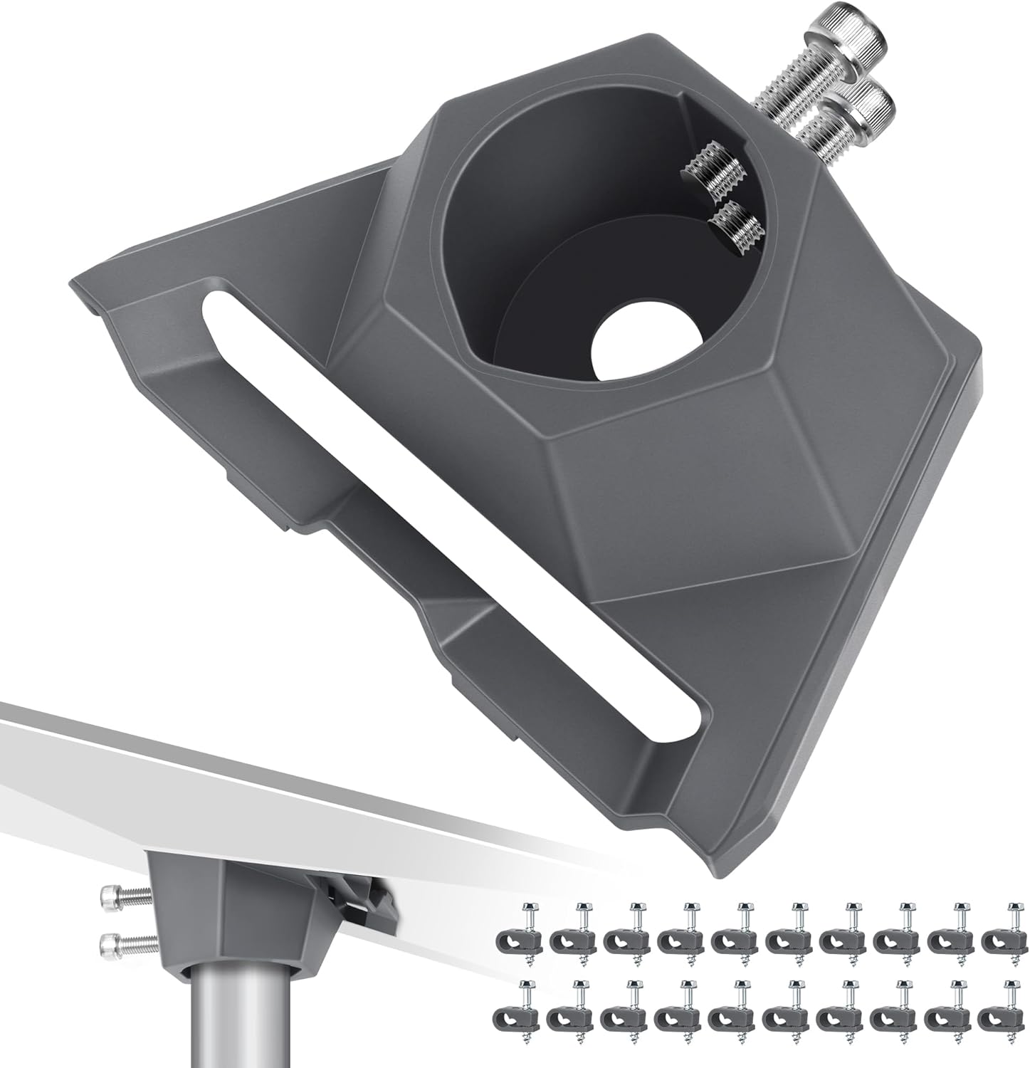 Pipe Adapter Mount for Starlink Gen 3, Compatible with 1.25-2.5'' Pipe, Starlink V3 Dish Heavy Duty Roof Pole Mounting Kit Connectors, Thickened Pole Mount Adapter Kit Accessories, Easy Installation
