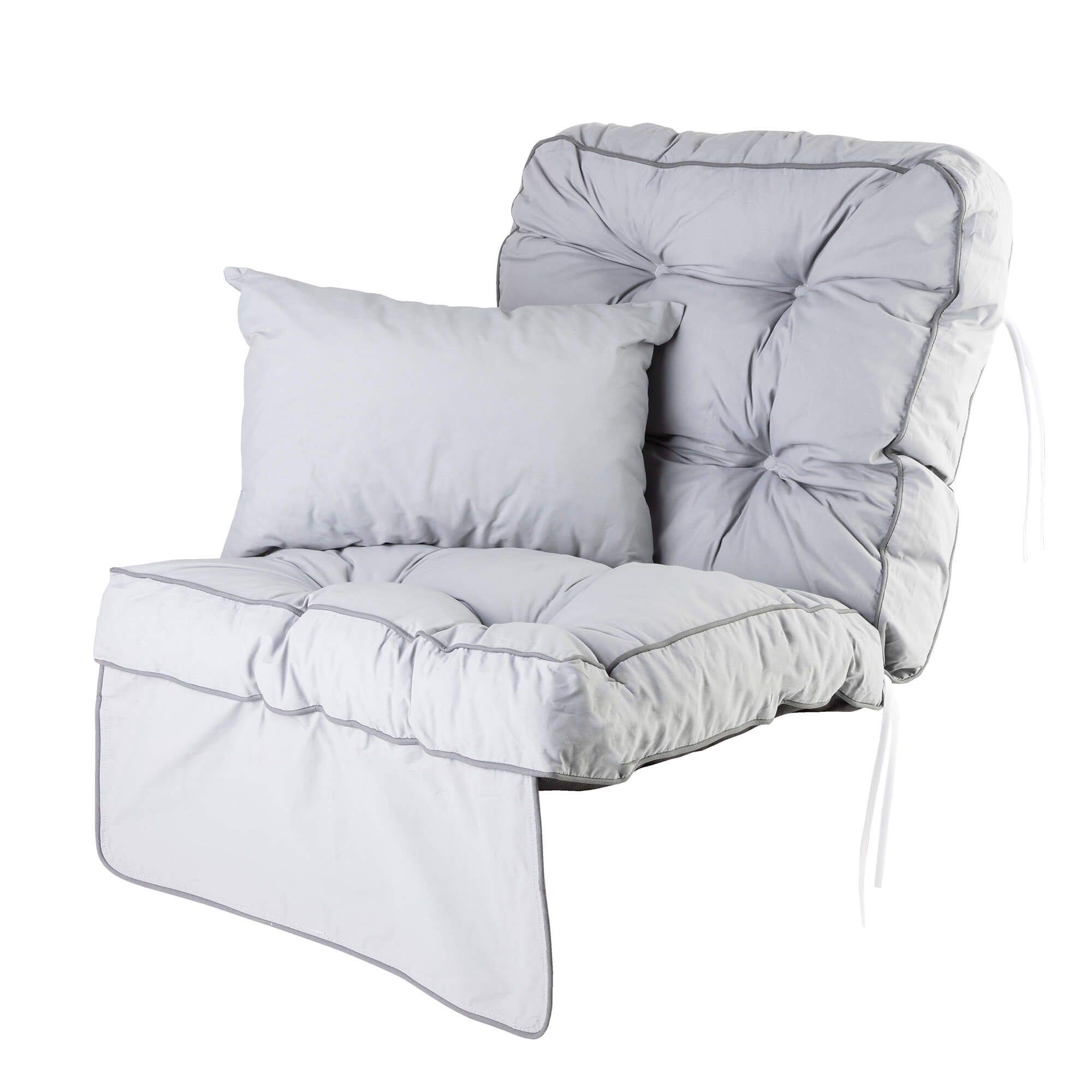 Alfresia Garden Swing Cushion - Classic Style Replacement Seat With Matching Scatter Cushion, Tightly Packed Crumble Foam (Grey)