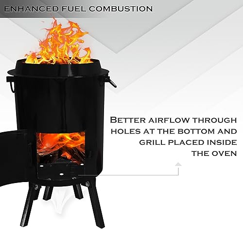 Miniatura 4 de Simond Store - Horno kazán uzbeko de fuego de madera para hacer Plov Pilaf Lagman Shorpa, diámetro de 14-16 pulgadas, horno Duch de caldero Qazan de