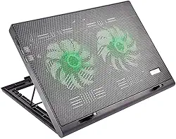 Cooler Para Notebook Warrior Power Gamer Led Verde - Ac267