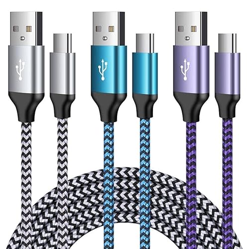 Samsung - Paquete de 3 cables de carga rápida para teléfono Android, tipo C, para Samsung Galaxy A13 5G/A32/A53/A17/A16/A03s/A54/S25 Ultra/S24