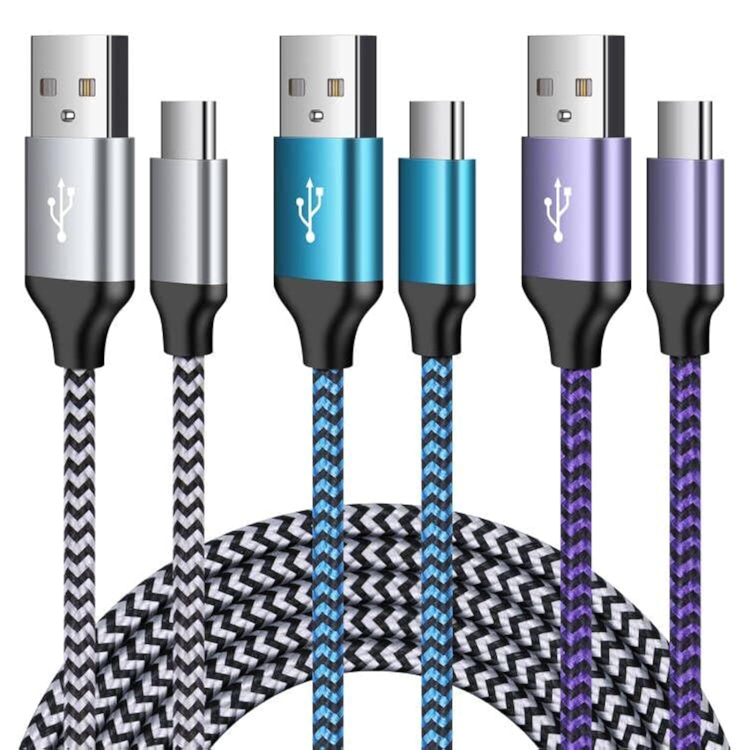 Samsung Phone Charger Cord 3Pack Android Charger Fast Charging Type C Cable for Samsung Galaxy A13 5G/A03s/A14/A54/A15/S24 Ultra/Z Fold5/A52/A23/A32/A53/A71/S23 FE/S21/S10,iPhone 15,Moto G6,LG Stylus6