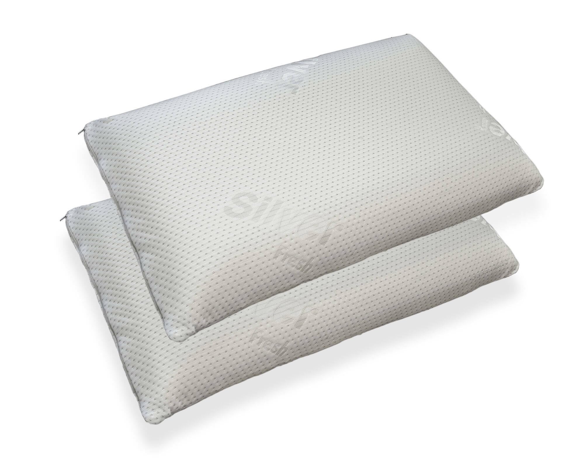 Talamo Italia - Guanciale Gemelli, Cuscino ergonomico saponetta in Memory Foam forato, 100% Made in Italy, con rivestimento agli ioni di argento, 71x41xh13 cm, Singolo