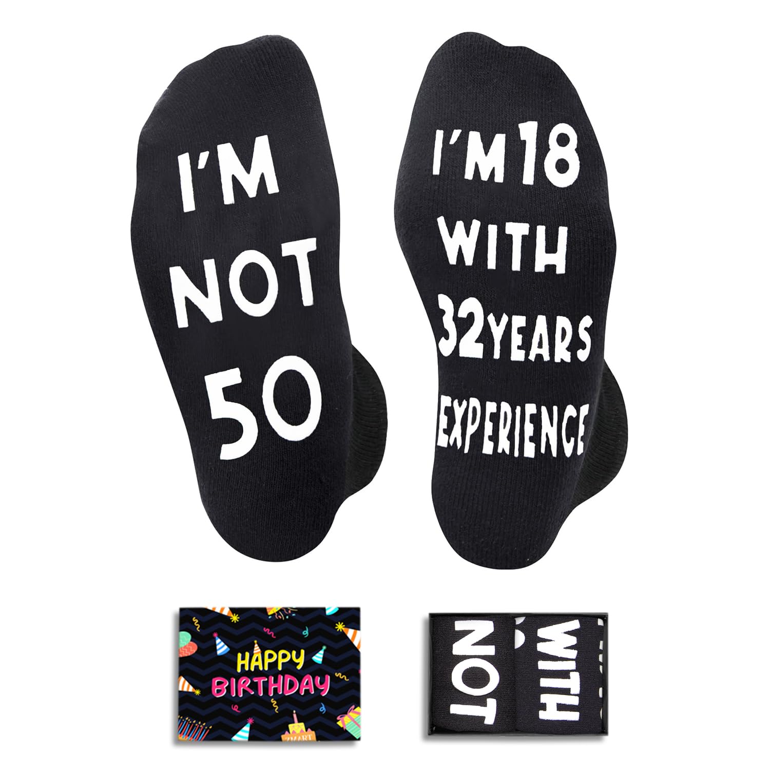 Zmart Unisex Birthday Socks Birthday Gifts Birthday Presents for Women Men, Funny Novelty 30th 50th Birthday Gifts