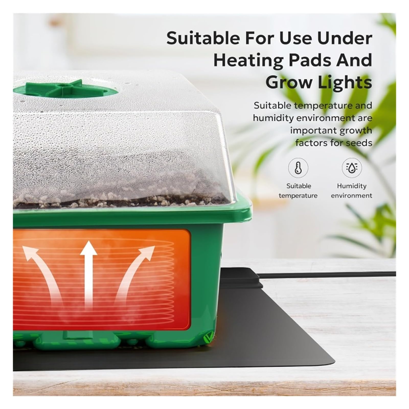 Bandejas Semilleros Kit de 10 bandejas for plántulas, kit de inicio de semillas, minipropagador, kit de cultivo de plantas con cúpulas con ventilación de humedad y base for iniciar semillas Invernader