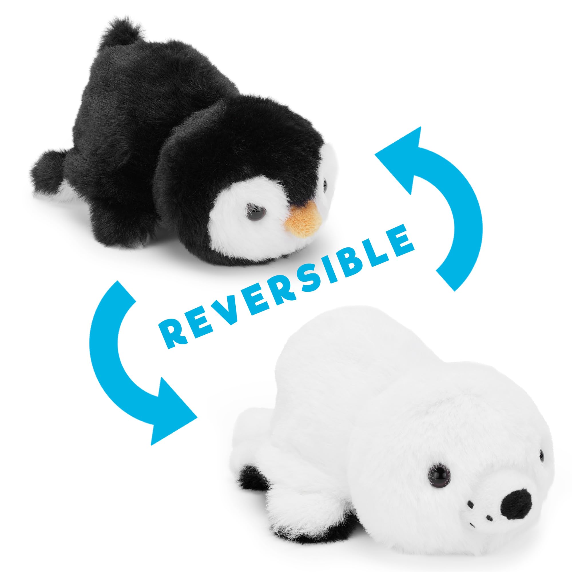 Zappi Co 15cm Reversible Seal to Penguin Plush Toy, Seal / Penguin, 14 x 20 x 12 cm - Image 2