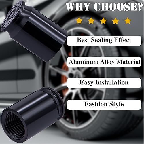 Vista 90 de Tapas de válvula de neumático, aleación de aluminio, anticorrosivas, a prueba de polvo, para automóviles, SUV, camiones, bicicletas, motocicletas