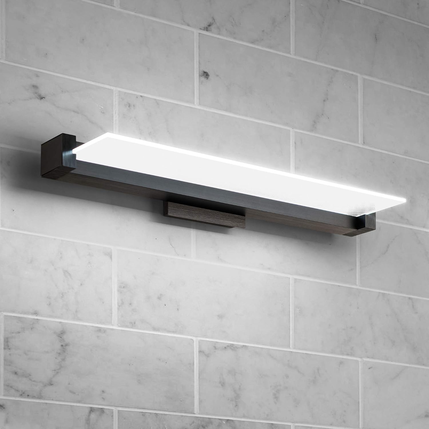 WAC Lighting dweLED, Spectre 20in LED Bathroom Vanity or Wall Light 3-CCT 2700K-3000K-3500K Set to 3000K in Brushed Nickel