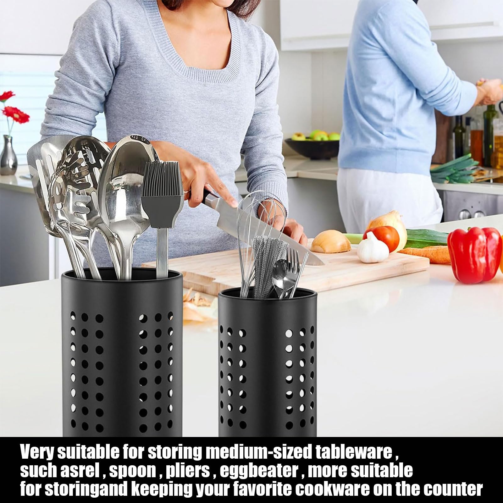 Edelstahl Besteckkorb 4-fach - Besteckhalter Mit Belüftung Für Küche