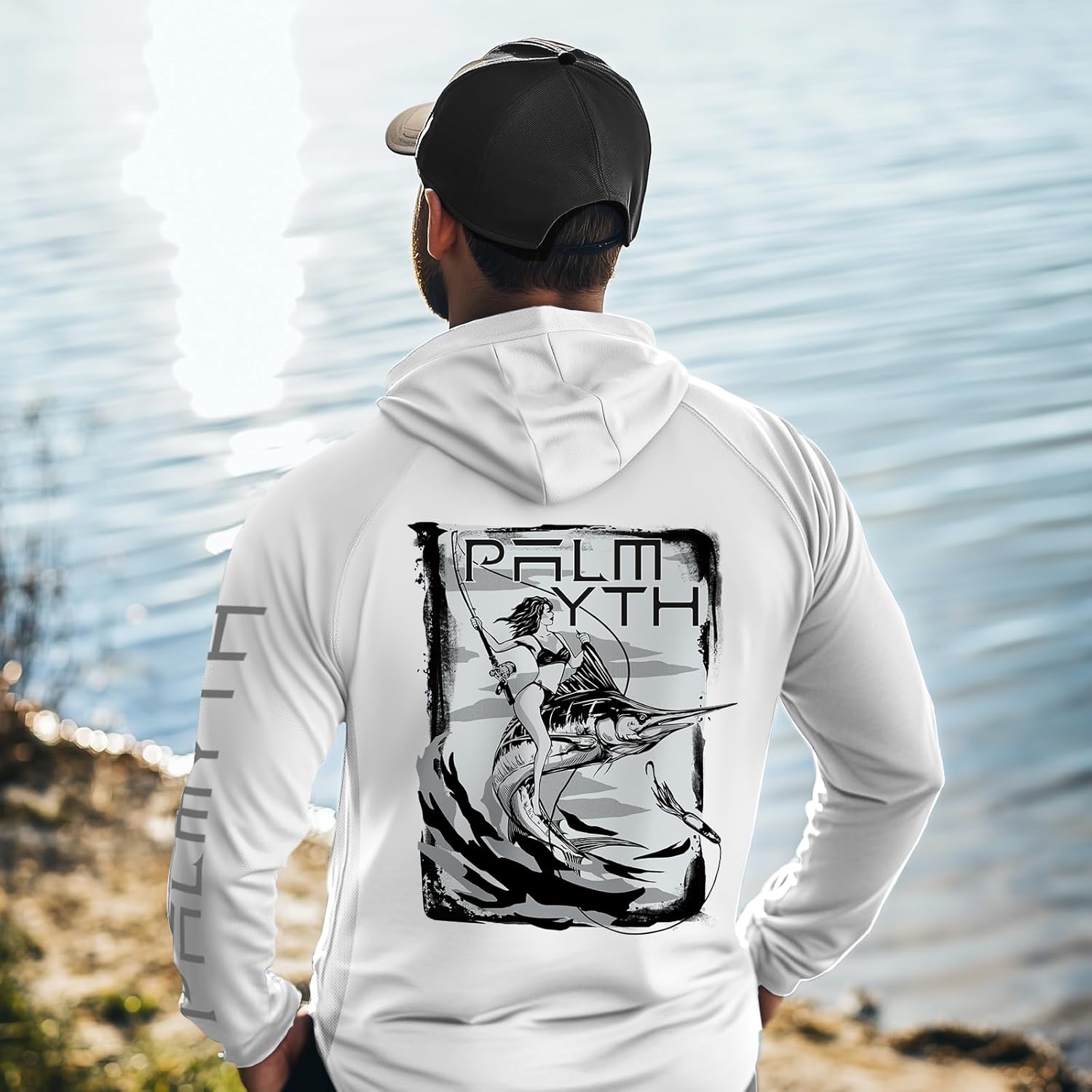 Palmyth Fishing Shirts for Men Long Sleeve Sun Protection Fishing Hoodie UPF 50+ Shirt Neck Gaiter - Image 2